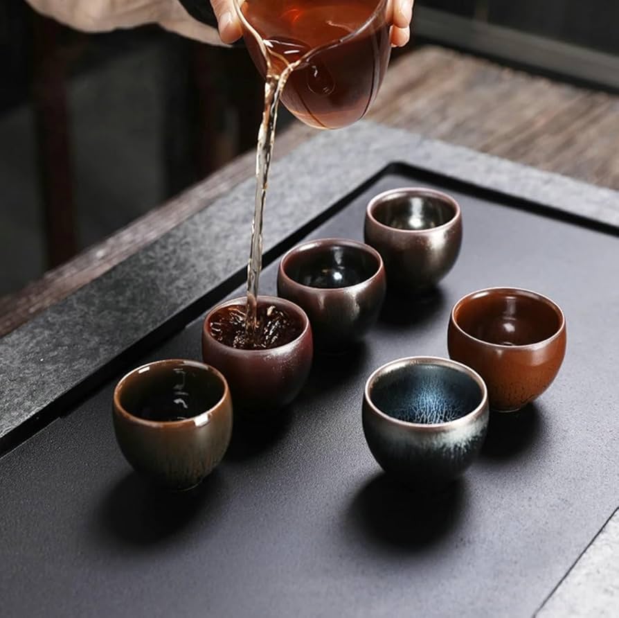 Amazon | 6色すっぽん口茶碗セット、1色単品販売陶器碗OK、曜変